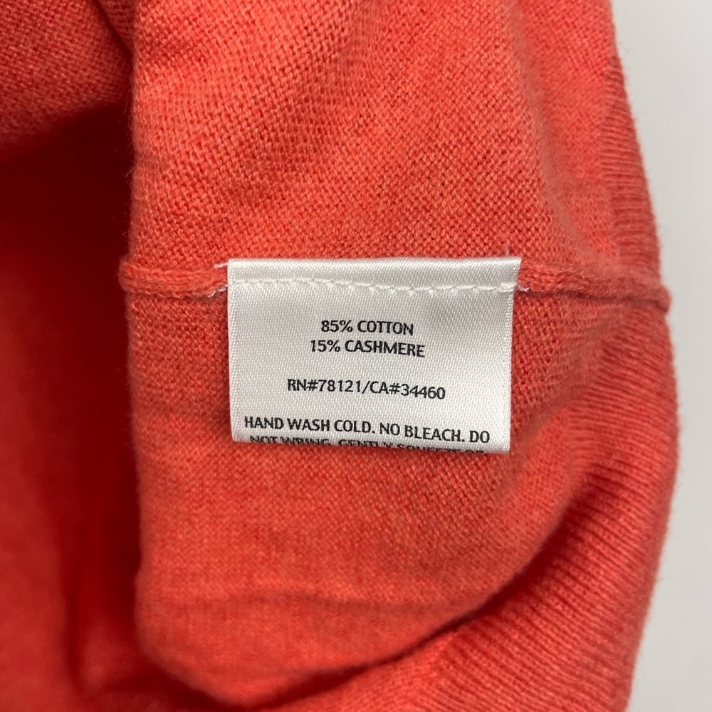Eileen Fisher Coral Cotton Cashmere Shortโ Sleeve V-Neck Knit Cardigan Sweater - Picture 4 of 7